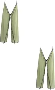 [Happyyami] Outdoor Rain Pants - Pants Breathable Water Resistant Waterproof Rain Pants Inflatable Mattress Riding Pants for Women Boys Raincoat Reusable Self Snow Pant Olive Green Nylon Cloth