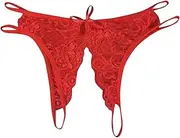[GRRKDFQ] Women'S Erotic Bustiers & Corsets Open Crotch Panties Low Waist Lace G-String Hollow Out Thong