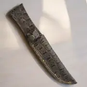 NEW Knife Sheath Fixed Blade Crocodile Alligator Leather For 6" Blades Brown