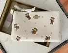 Coach Teddy Bear Snowflake Winter Holiday Large Wristlet