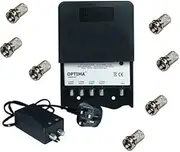 Optima MA20-4 4-Way TV Aerial Masthead Amplifier with Integrated 4G Filter - Black