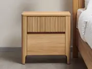 Matilda Bedside Table 2 Drawer - Natural