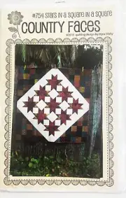 Country Faces #754 Stars In a Square In a Square Quilt Pattern By Myra Mahy