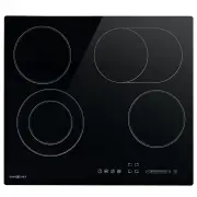 EUROCHEF 60cm 4 Zone Ceramic Cooktop, 6600W Electric, FlexiZone Adjustable Size Hobs, Touch Controls