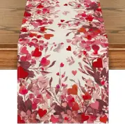 Artoid Mode Floral Red Love Heart 13" x 72", Table Runner,