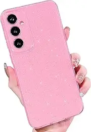 Case for Samsung Galaxy S24 Plus/S25 Plus,Cute Bling Slim Shockproof Soft TPU Phone Cover with Glitter Design,Stylish Protective Case for Women Girls-Light Pink