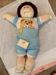 Cabbage Patch Kids 1985 Soft Sculpture Little People Brown/brown Boy W/ Tag