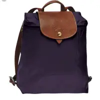 在飛比找蝦皮購物優惠-Longchamp 尼龍折疊款後背包深紫色/保證全新正品