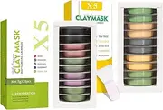 EnMart Clay Mask Set, Avocado Clay Mask, Green Tea Mask, Rose Mud Mask, Deep Cleaning Clay Face Mask, Moisturizing, Women Mens Skincare Masks, 5g