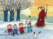18x24 print of painting RYTA Krampus Christmas Peanuts CHARLIE BROWN FOLK ART