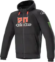 Alpinestars FQ20 Chrome Ignition Monster Motorcycle Zip Hoodie, black-white-red, Size S for Men Black White Red