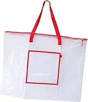 Transparent Art Portfolio Bag for Posters Durable Organizer with Zipper and Carrying Straps for Bulletin Boards Artworks Charts Classroom Projects