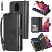 For Nokia 6.1 Plus lWallet Case 9Card Zipper Slots Kickstand Flip Leather Case