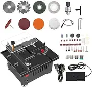 VISLONE Mini Table Saw, 100W, 7 Speed Adjustment, 0-90° Angle, 16MM Cutting Depth, Suitable for DIY Woodworking