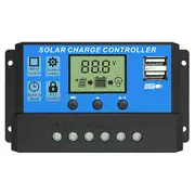 Portable Solar Panel Charge Controller Regulator Dual USB 30A 12V-24V