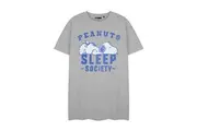 Peanuts Womens/Ladies Sleep Society Snoopy Short-Sleeved Nightdress (Grey) - UTNS8863
