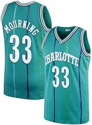 Alonzo Mourning #33 Hornets Blue On Court Replica Jersey Men's