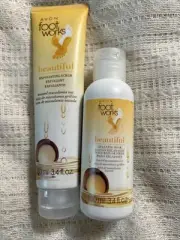 Avon Foot Works Toasted Macadamia Nut Exfoliating Scrub & Relaxing Soak ~ Both ~