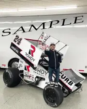 RICO ABREU #24 ROWDY ENERGY SPRINT CAR 8X10 GLOSSY PHOTO #DF8