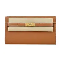 在飛比找森森購物網優惠-HERMES Kelly To Go Wallet Y刻 防