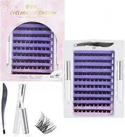 Tinure Lash Extension Kit-Individual Lashes with Lash Glue-90 Lash Clusters DIY False Eyelashes Natural Cluster Lashes with Eyelash Glue and Lash Tweezers C D Curl 10/12/14/15/16mm (DM-90, 90 C-Mix（10-14mm）Kit)