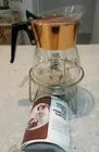 Vtg Crown Pyrex Coffee Jug Warmer Stand Australian glass 6 Cup New Golden Satyrs