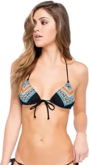 Rip Curl Women's Gypsy Queen Tri Bikini Top triangle cups, Black, XS