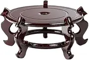 VANZACK Wood Plant Stand: Wooden Plant Display Base Round Teapot Base Pedestal Stool Air Plant Stand Flowerpot Vase Bonsai Rack Fishbowl Shelf for Oriental Furniture Display Shelf Ornament