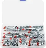 Pointed Expansion Screw,52x Self-Drilling Drywall Screw | Hollow Wall Drive Anchors Nuts Kit, Home Improvement Tools Accessories for Ceiling Lamps, Gray Boards, Fiberboards