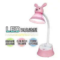 在飛比找PChome24h購物優惠-銳奇 LED玉兔造型護眼檯燈(粉紅) LED-619