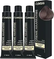 FemMas Hair Colour, 3 x Light Blonde Ash 8.1, Professional Cream Hair Colour with Argan Oil, Keratin & Ceramides, as Permanent Hair Colouring or Tint for Radiant, Durable Colour Results, 100 ml