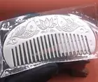 999 Fine Silver Pure Silver Hair Comb Double Fish Lotus Hair Care Comb 3.74inchL
