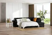 DIAMOND Leather-Look Corner Right-Hand Facing Chaise with Sofa Bed