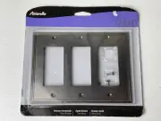 Amerelle Decor Metro Line Aged Bronze Wall Plate 3 Rocker Light Switch 77RRRDB