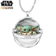 The Mandalorian Grogu Hover Pram Necklace with The Child Inside
