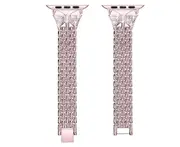 Watch Strap with Butterfly Metal Stainless Steel Shiny Steel Strap for Apple Apple Watch Series 5 4 3 2 1-Pink