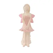 Urban 18cm Ceramic Fairy Standing Statue Outdoor Garden Ornament Decor Pink