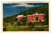 Postcard "Memorial and Crippled Children's Hospital by Moonlight, Roanoke, VA."