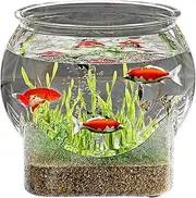 Round Fish Bowl Desktop Aquarium, Clear Aquarium Fish Tank for Betta Fish Turtle, Small Desktop Aquarium Decorative