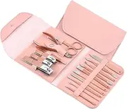 Baluue Complete Nail Care Kit 16pcs Nail Clippers Manicure Tools Eyebrow Scissors Tweezers Set