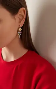 [Anabela Chan] Rainbow Asscher 18K Gold, Rhodium Vermeil Multi-Gem Earrings