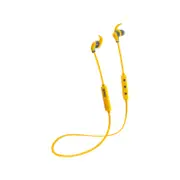 Moki Rechargeable Hybrid Wireless/Bluetooth Headphones/Earphones w/ Mic Yellow