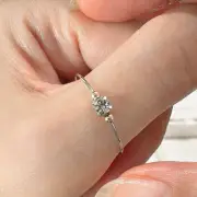 Mini 3mm Silver Crystal Zircon 14K Gold Beads Adjustable Ring Handmade Craft AUS