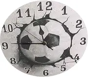 Abaodam Football Wall Clock Battery Operated Silent Non Ticking Decorative Soccer Ball Design for Living Bedroom Office Home Decor Unique and Creative Art