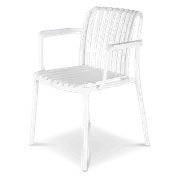 Salerno UV Polypropylene Premium Dining Chair with Arm in Arctic White