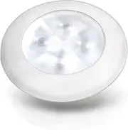 [Hella] 2XT980500741 MD12 12V White Plastic Rim Round Courtesy Lamp, Warm White