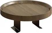 TOMVAES Sofa Arm Tray, Side Table, Adjustable Tray, Couch Armrest Clip, Walnut Color Wood, 100% Wood, Round, Classic, Textured Finish, Height Guard, Food, Beverage, Remote Control, Personal Items