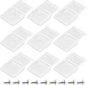 eMagTech 50Pcs Clear Light Strip Clip with Screws Self Adhesive Light Strip Mounting Clips Led Light Fasteners Mounting Holder for Cabinets Outdoor Office Car Plastic