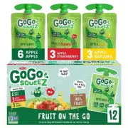 Gogo Squeez Apple Banana & Strawberry Applesauce Variety Pack 12 Each 6 Per Case