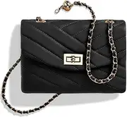 [EPPTHERD] Quilted Crossbody Bags Handbags for Women, Vegan Leather Cute Small Purse with Gold Chain Strap, Trendy Designer Bag for Teens and young women